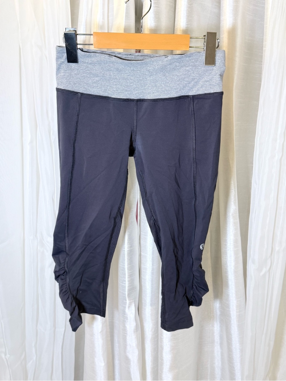 lululemon athletica Black Capri Leggings with Heather Gray Waistband